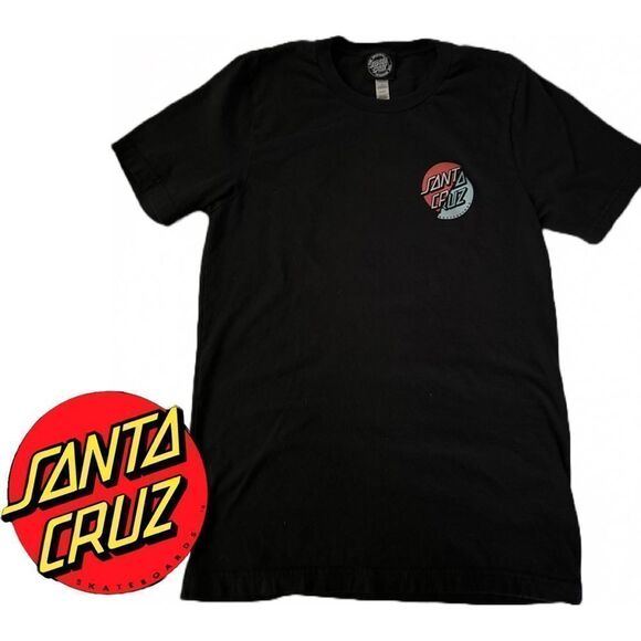 Santa Cruz - The Original Santa Cruz Black Skateboard  Short Sleeve Tee - Size S - Picture 2 of 3